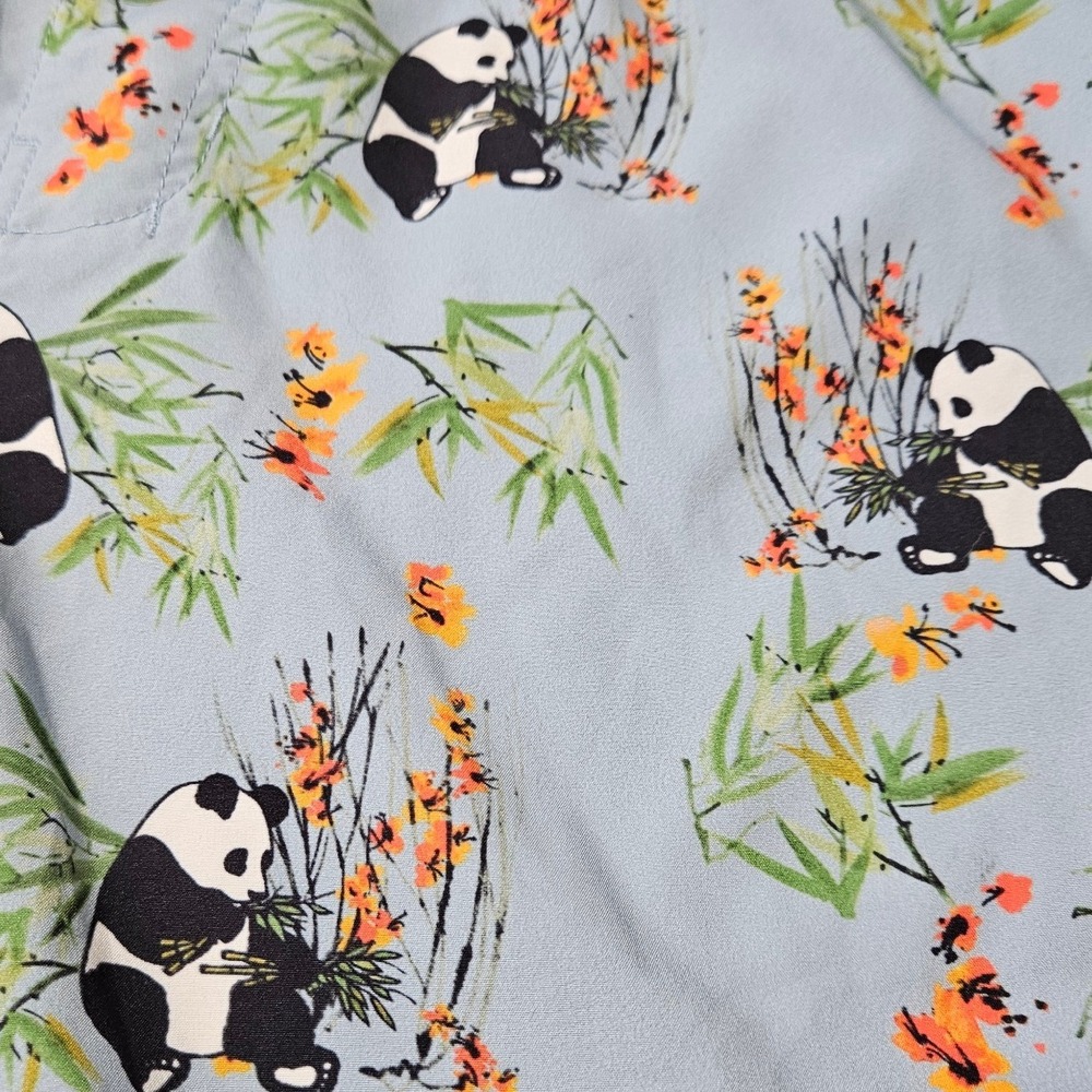 Public Access Mens Panda Bamboo Print Swim Trunks Light Blue Medium 36" Shorts - Picture 6 of 9